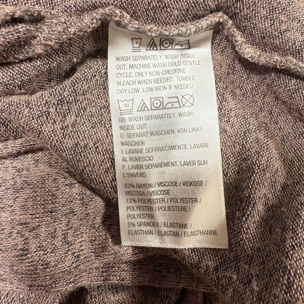 AnyBody Loungewear Hacci Tie Front Cardigan-Smokey Taupe-1X - Picture 7 of 8